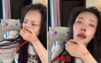 美女网红大琳遭家暴！被男方打出一脸血迹，鼻子被打歪全程嘶吼