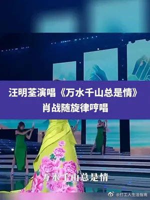 汪明荃演唱《万水千山总是情》，肖战台下随旋律一起哼唱